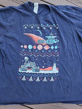 Loot Crate Galaxy Mars Rover 8-bit Pixel Art Holiday Sweater Graphic T-Shirt XXL